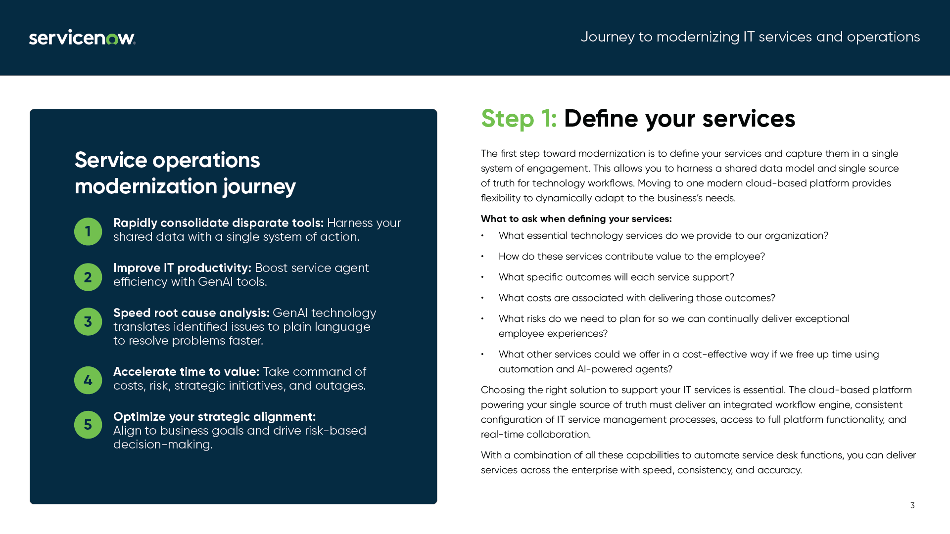 Journey to modernizing IT services and operations