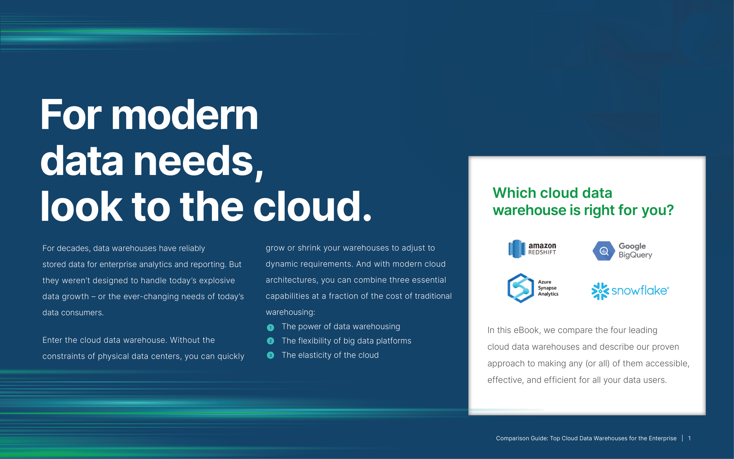Top Cloud Data Warehouses for the Enterprise: Amazon vs. Azure vs. Google vs. Snowflake