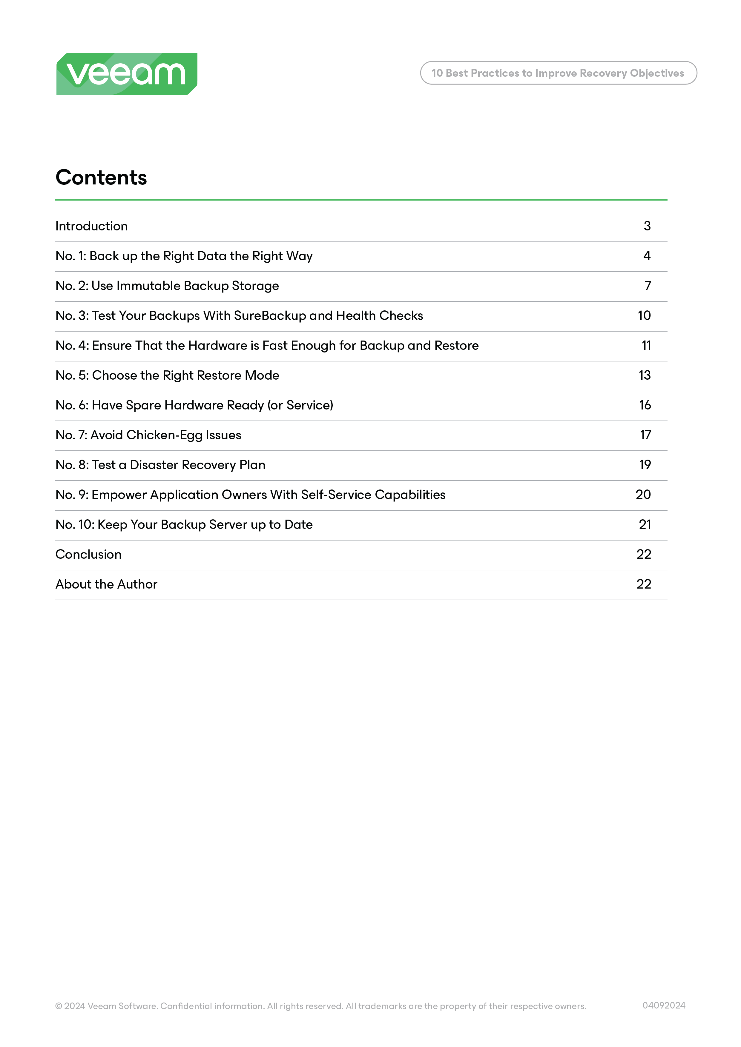 10 Recovery Objectives Best Practices